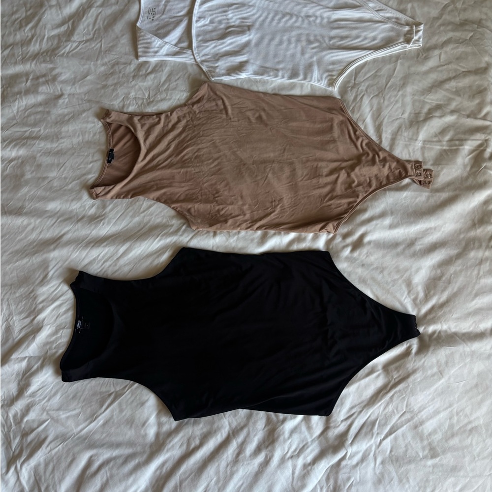 Express Women's Bodysuit Trio - Black, White, Tan